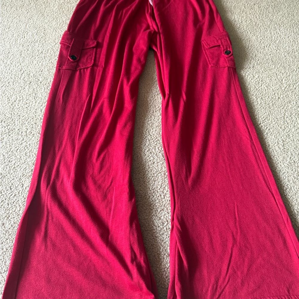 Red Wide-Leg Pants